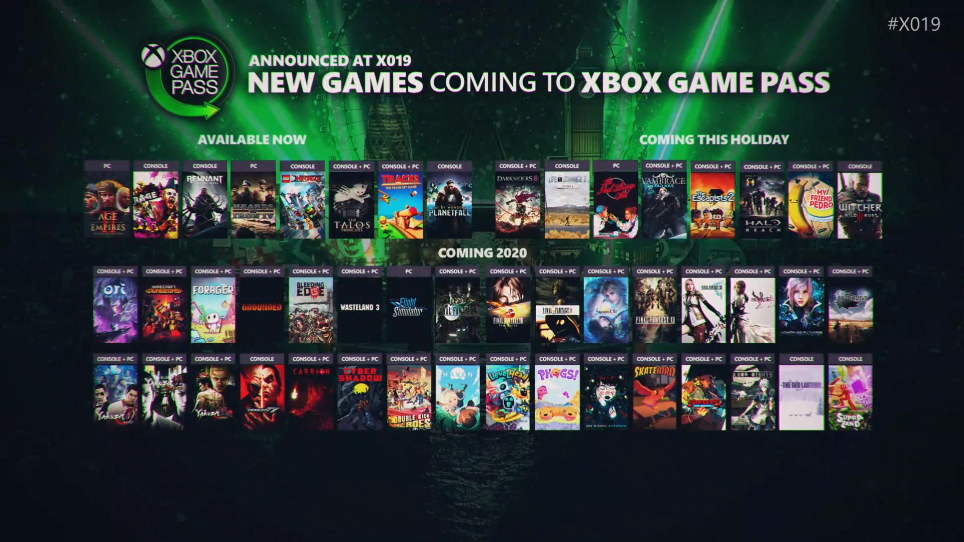 xbox games pass list 2019