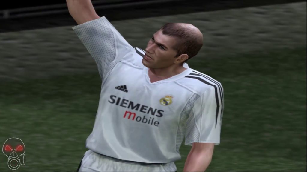 Imagem do jogador de futebol Zidane no PlayStation 2, no game PES 4